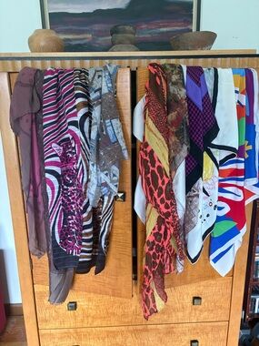 Women's Multicolor Fashion Scarf - Lightweight Hair & Accessory